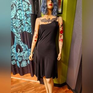 Rampage black sleeveless one shoulder dress L